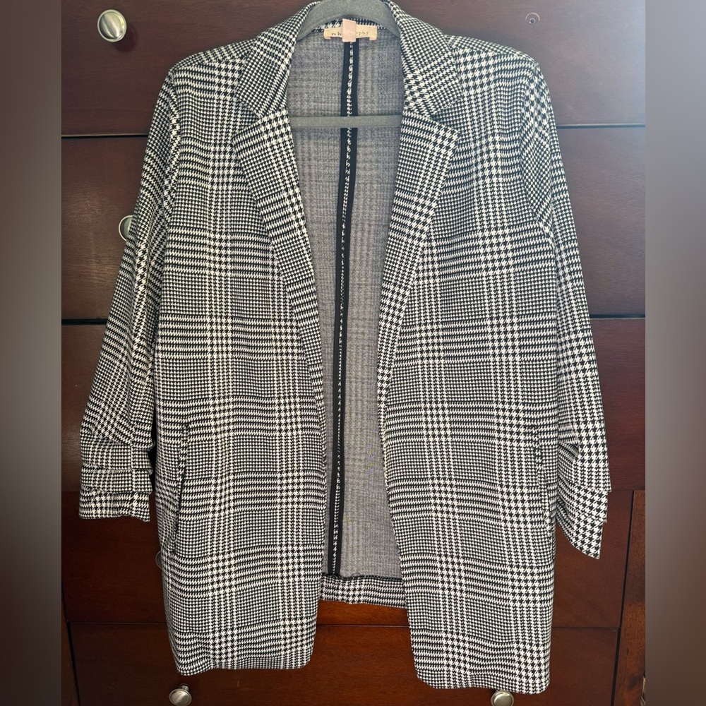 Philosophy Black and White Checkered Blazer